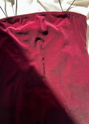 Платье бархатное, бордо, размер s-m6 фото