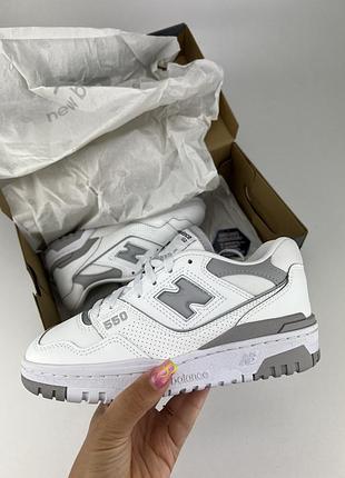 Кроссовки new balance 550 bbw550bb белые с серым, оригинальные кроссовки по ней беланс