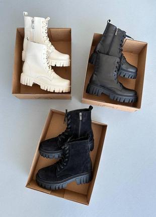 Натуральные кожаные и замшевые классические демисезонные и зимние ботинки - берцы1 фото