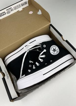 Кеды converse chuck taylor all star lift hi 560845c black текстиль, оригинальные кеды конверс7 фото