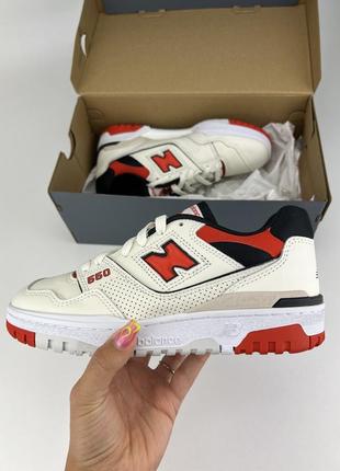 Кросівки new balance 550 bb550vtb sea salt true red червоні, оригінальні кросівки нью беланс