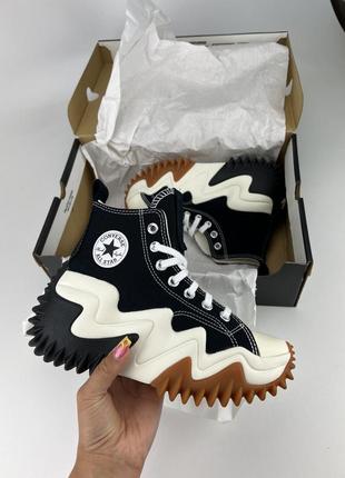 Кеди Alexis converse run star motion platform black 171545c чорні текстиль, оригінальні кеди конверс