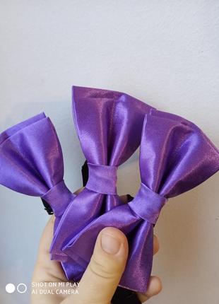 Фиолетовый галстук-бабочка из атласа, метелик, ручная работа, можно на свадьбу