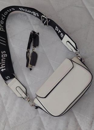 Женская белая сумка befree молочная сумочка кроссбоди3 фото