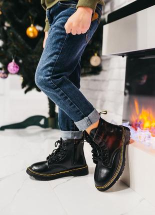 Крутейшие детские ботинки dr. martens classic black унисекс 26-35 р чёрные демисезон2 фото