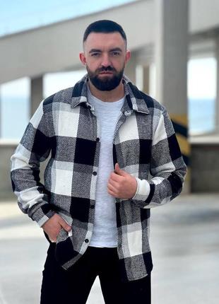 Мужская теплая рубашка в клетку