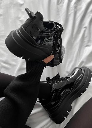 Трендовые челси ботинки лакированные кожаные с флисовой стелькой модные9 фото