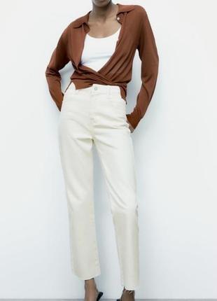 Прямі джинси з високою посадкою zara