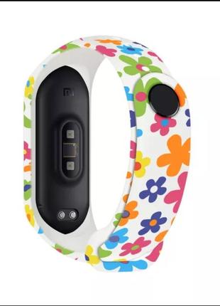 Ремішок з малюнком для mi band 3/4/5/6/7 ремешок с принтом mi band ремінець для годинника ми бенд браслет мі банд ремешок с рисунком мі бенд1 фото