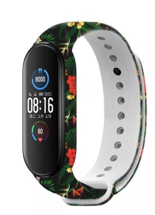 Ремішок з малюнком для mi band 3/4/5/6/7 ремешок с принтом mi band ремінець для годинника ми бенд браслет мі банд ремешок с рисунком мі бенд