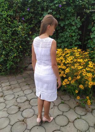Белое льняное платье monsoon, размер s2 фото