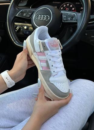 Жіночі кросівки adidas originals forum 84 low white pink grey