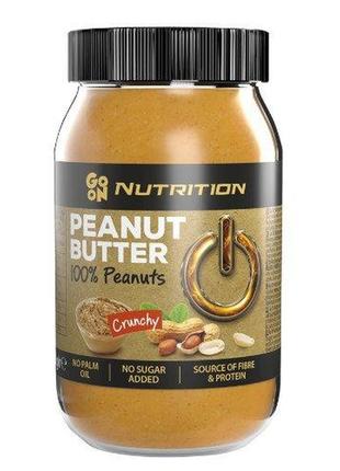 Арахисовая паста go on nutrition peanut butter crunchy 100% 900 г