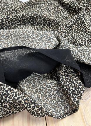 💙💛качественная леопардовая блуза с кружевом по плечам bershka2 фото