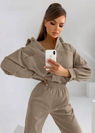 Брючный костюм двойка из микровельвета😍5 фото