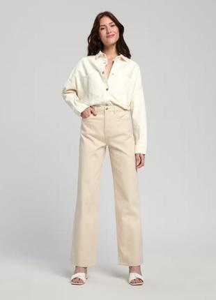 Джинсы женские wide leg (40 размер)нюдовый цвет