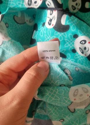 Мила бавовняна піжама з пандами ручної роботи7 фото