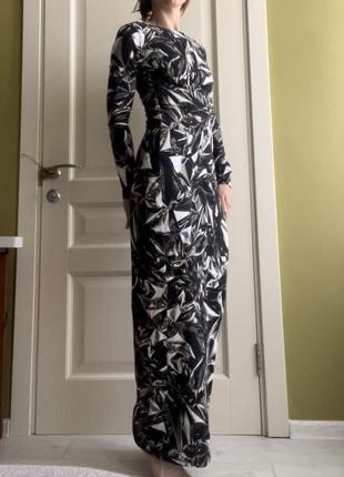 Плаття бренду aq/aq сукня в підлогу вечірня з довгим рукавом5 фото