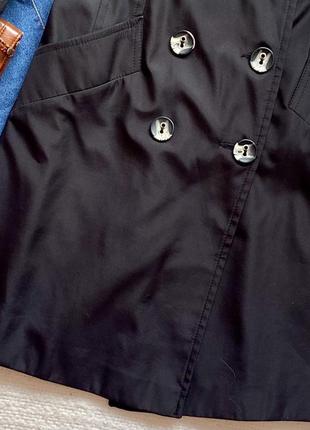 Класичне пальто плащ тренч чорного кольору, классическое пальто плащ транс чёрного цвета3 фото