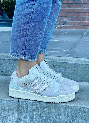 Мужские кроссовки adidas low forum premium ‘beige’#адидас