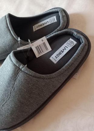 Домашние мягкие тапочки мужские livergy 44-45 (маломерные). серые. тапочки 1120