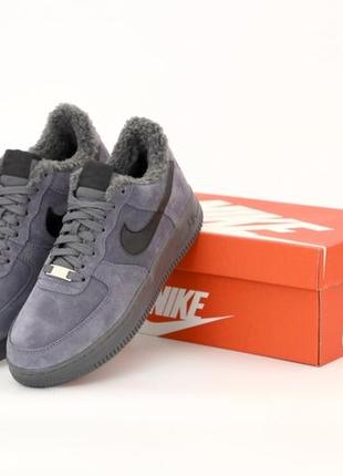 Мужские кроссовки с мехом nike air  force #найк