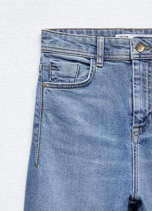 Zara джинсм скинни голубого цвета 36 с необработанными краями брюк2 фото