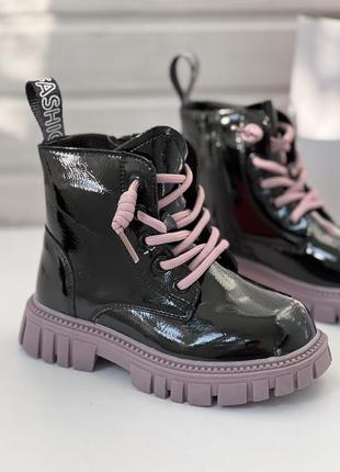 Демисезонные ботинки для девочки чёрные от apawwa1 фото