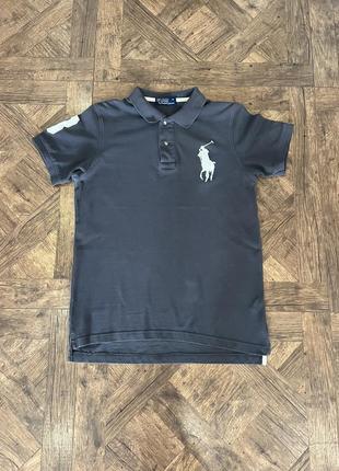 Футболка поло ralph lauren серая1 фото