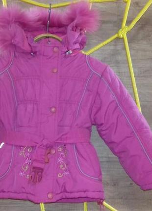 Зимова курточка на дівчинку, зріст 98-110 см.