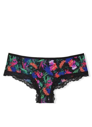 Трусики lace-trim cheeky panty victoria’s secret moonlit tropic
