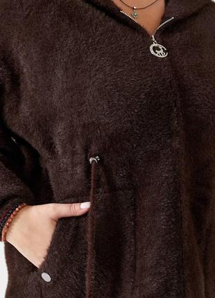 Стильная, теплая удобная куртка, кардиган альпака8 фото