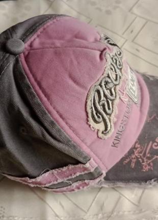 Кепка бейсболка розовая серая шапка панама панамка бини с вышивкой графити2 фото