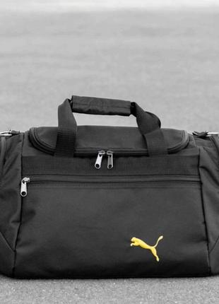 Мужская спортивная сумка puma yellow log дорожная черная для путешествий и тренировок на 36л молодеж5 фото