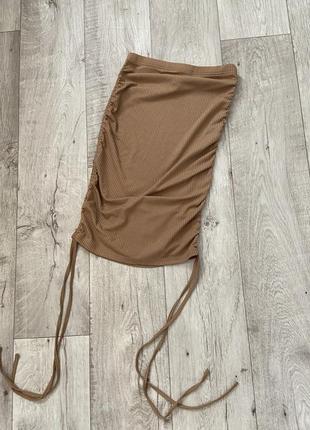 Shein sxy новая облегающая юбка в рубчик с завязками и узлами размер 42-4410 фото