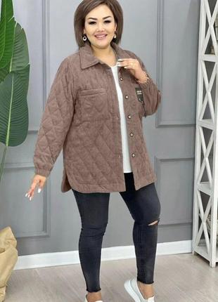 Стильная демисезонная стеганая куртка-рубашка