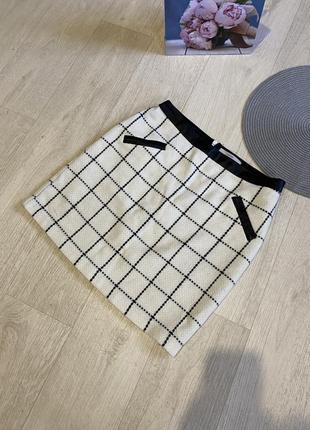 Юбка теплая белая в клетку george