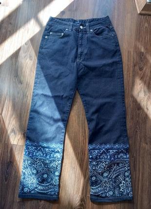 Синие джинсы штаны нафнаф с орнаментом2 фото
