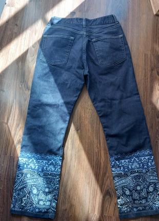 Синие джинсы штаны нафнаф с орнаментом3 фото