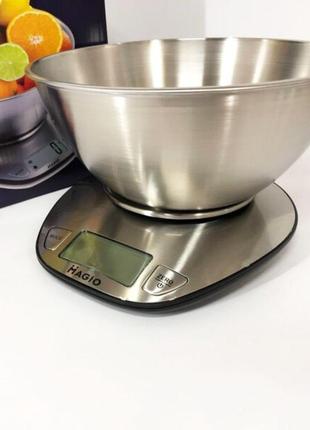 Ваги кухонні magio mg-691 до 5кг, кухонні ваги зі знімною чашею, ваги для зважування продуктів4 фото