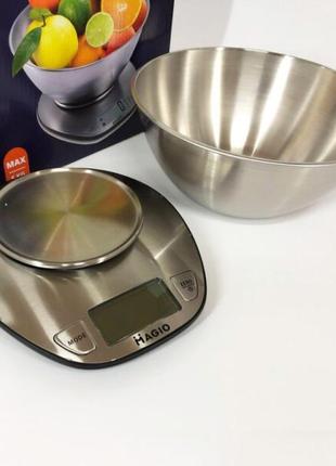 Ваги кухонні magio mg-691 до 5кг, кухонні ваги зі знімною чашею, ваги для зважування продуктів2 фото