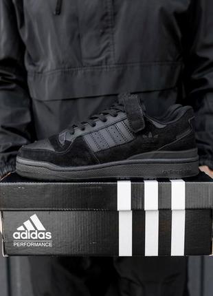 Мужские черные осенние кроссовки на липучках мужские демисезонные спортивные кроссовки adidas forum5 фото