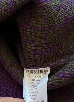 Шерстяной свитер джемпер review оригинальный фиолетовый зеленый6 фото