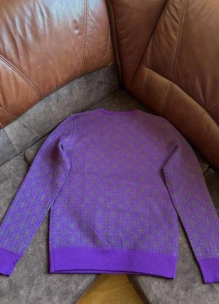 Шерстяной свитер джемпер review оригинальный фиолетовый зеленый4 фото