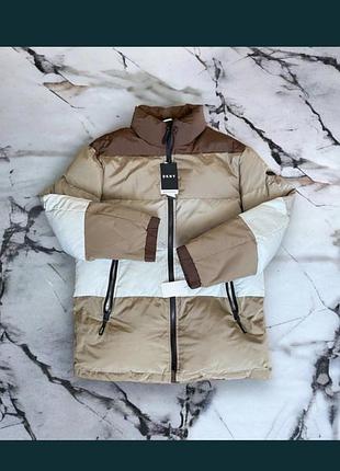 Dkny s 36 парка куртка пуховик мужской чоловічий с полосатая