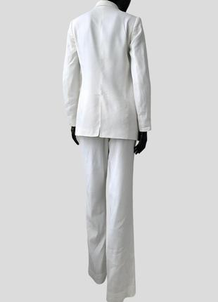 Льняной брючный костюм massimo dutti пиджак жакет брюки палаццо из льна6 фото