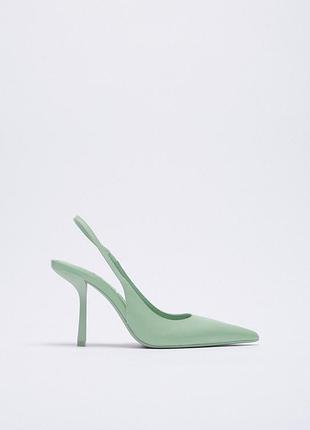 Класичні лодочки zara, зеленого кольору