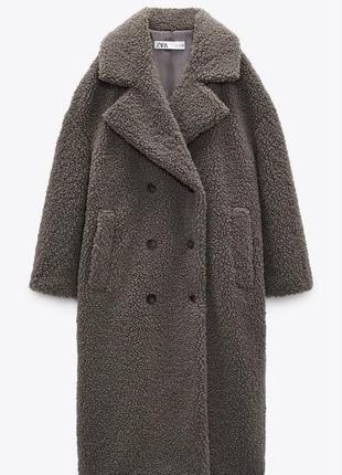 Пальто zara из искусственной овчины