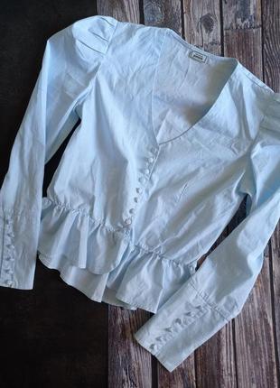 Блуза из качественного хлопка, рукав фонарик и ряд пуговицног 43-44см1 фото