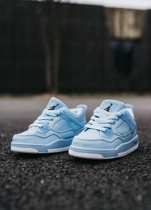 Детские кроссовки nike air jordan 4 off-white blue2 фото